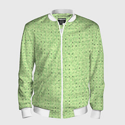 Мужской бомбер Салатовый паттерн в мелкую полосочку