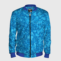 Мужской бомбер Ярко-голубой абстракция космический
