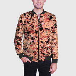 Бомбер мужской Абстракция персиковый пятнистый, цвет: 3D-черный — фото 2