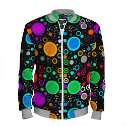 Бомбер мужской Разноцветные круги, цвет: 3D-меланж