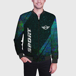 Бомбер мужской Mini sport glitch blue, цвет: 3D-черный — фото 2