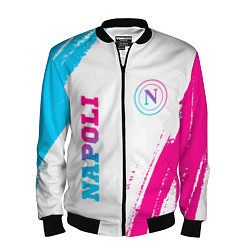 Бомбер мужской Napoli neon gradient style вертикально, цвет: 3D-черный