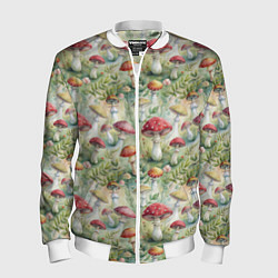 Мужской бомбер Дикие грибы лесные мухоморы