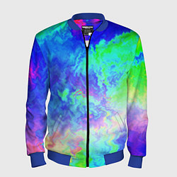 Бомбер мужской Сине-зелёная кислота тай-дай, цвет: 3D-синий