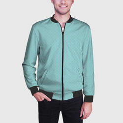 Бомбер мужской Светлый бирюзовый паттерн однотонный, цвет: 3D-черный — фото 2