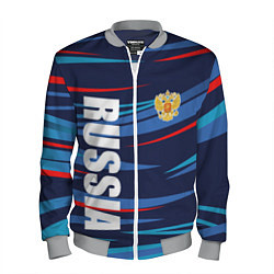 Бомбер мужской Россия - blue stripes, цвет: 3D-меланж