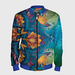 Бомбер мужской Батик в традиционном индонезийском стиле, цвет: 3D-синий