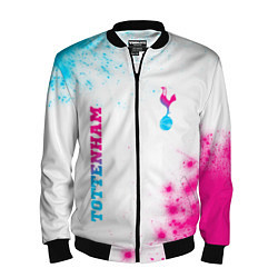 Бомбер мужской Tottenham neon gradient style вертикально, цвет: 3D-черный