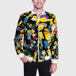 Бомбер мужской Персонажи Симпсонов, цвет: 3D-белый — фото 2