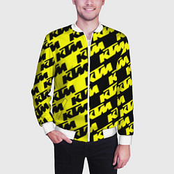Бомбер мужской KTU жёлто чёрный стиль, цвет: 3D-белый — фото 2