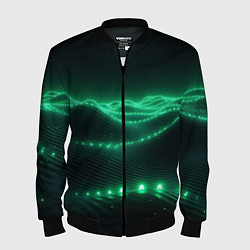 Мужской бомбер Круглый зеленый мистический фон