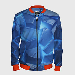 Мужской бомбер Синие ледяные плиты с разломом