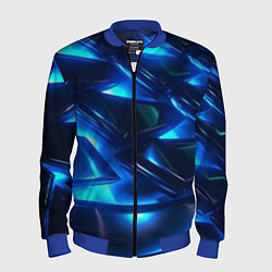Мужской бомбер Синие абстрактные неоновые плиты