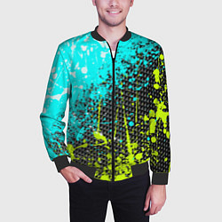 Бомбер мужской Брызги красок с геометрией, цвет: 3D-черный — фото 2
