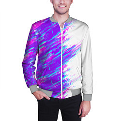 Бомбер мужской Neon glitch, цвет: 3D-меланж — фото 2