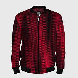 Мужской бомбер Тёмный красный абстрактные полосы