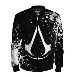 Бомбер мужской White logo of assasin, цвет: 3D-черный