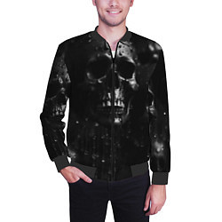 Бомбер мужской Черепа на темном фоне, цвет: 3D-черный — фото 2
