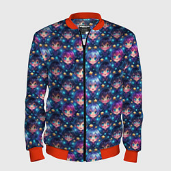 Мужской бомбер Парень и девушка аниме паттерн