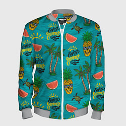 Бомбер мужской Enjoy summer pattern - pineapple, цвет: 3D-меланж
