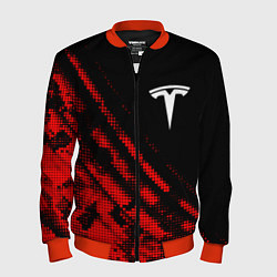 Бомбер мужской Tesla sport grunge, цвет: 3D-красный