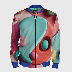 Мужской бомбер Пластилиновый медальон с шариками