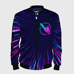 Мужской бомбер Chainsaw Man neon blast lines