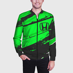 Бомбер мужской Honda sport green, цвет: 3D-черный — фото 2