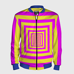 Бомбер мужской Удаление квадратов - оптический коридор желтый, цвет: 3D-синий