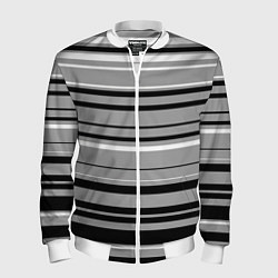 Мужской бомбер Серый в чёрную полоску