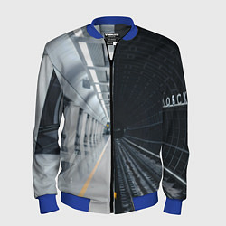 Бомбер мужской Метро Москвы, цвет: 3D-синий