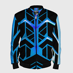Бомбер мужской Blue lines on a black background, цвет: 3D-черный