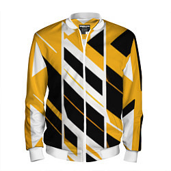 Мужской бомбер Black and yellow stripes on a white background