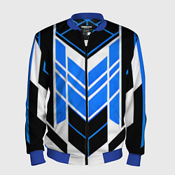 Мужской бомбер Blue and black stripes on a white background