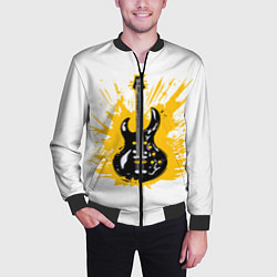 Бомбер мужской Гитарный всплеск, цвет: 3D-черный — фото 2