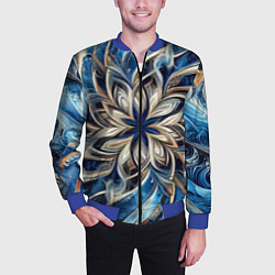 Бомбер мужской Джинса и цветочный орнамент - нейросеть, цвет: 3D-синий — фото 2