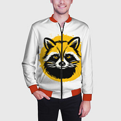 Бомбер мужской Желтый енотик, цвет: 3D-красный — фото 2