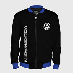 Бомбер мужской Volkswagen logo white, цвет: 3D-синий