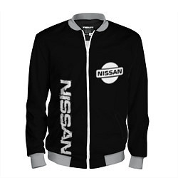 Бомбер мужской Nissan logo white auto, цвет: 3D-меланж