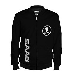 Бомбер мужской SAAB logo white, цвет: 3D-черный