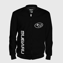 Бомбер мужской Subaru logo white, цвет: 3D-черный