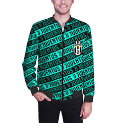 Бомбер мужской Juventus pattern logo steel, цвет: 3D-черный — фото 2
