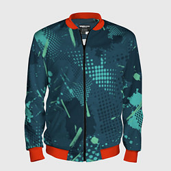 Бомбер мужской Яркий абстрактный узор для спорта, цвет: 3D-красный