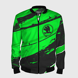 Бомбер мужской Skoda sport green, цвет: 3D-черный
