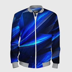Бомбер мужской Синяя геометрическая абстракция, цвет: 3D-меланж