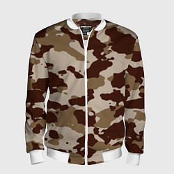 Бомбер мужской Коричневый камуфляж текстура, цвет: 3D-белый