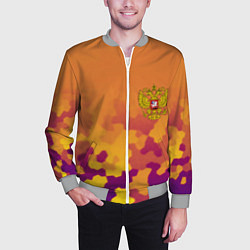 Бомбер мужской Герб РФ текстура камуфляж, цвет: 3D-меланж — фото 2