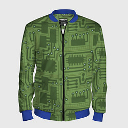 Бомбер мужской Милитари электронная плата, цвет: 3D-синий