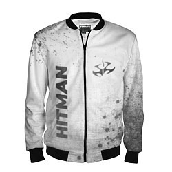 Мужской бомбер Hitman - white gradient вертикально