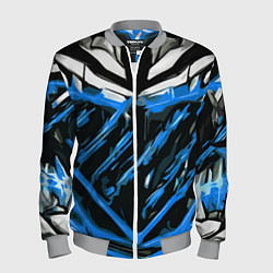 Бомбер мужской Blue and white abstraction on a black background, цвет: 3D-меланж